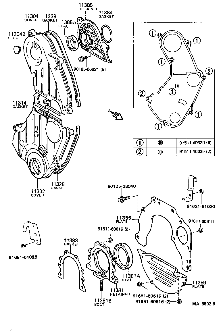 Timing Gear Cover & Rear End Plate