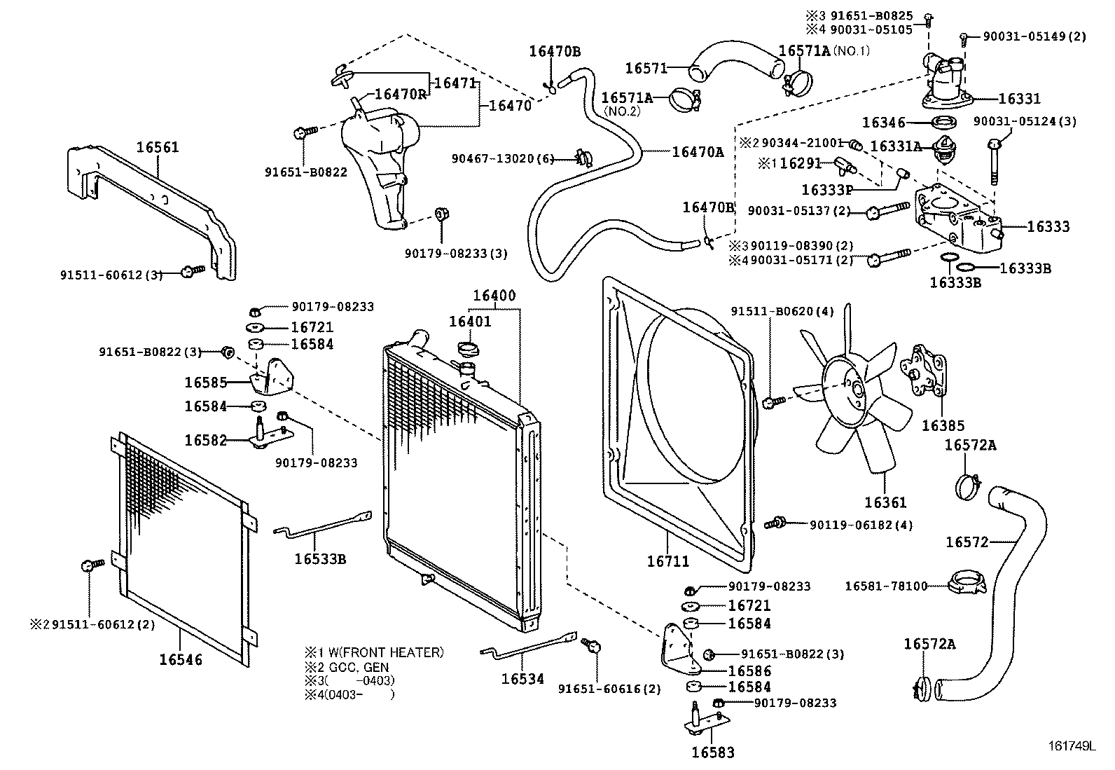 Salida de agua del radiador