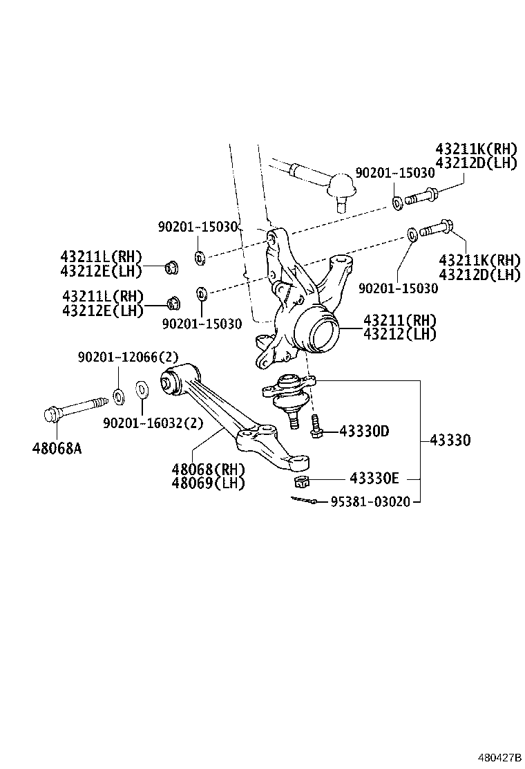 Muñón de dirección del brazo del eje delantero