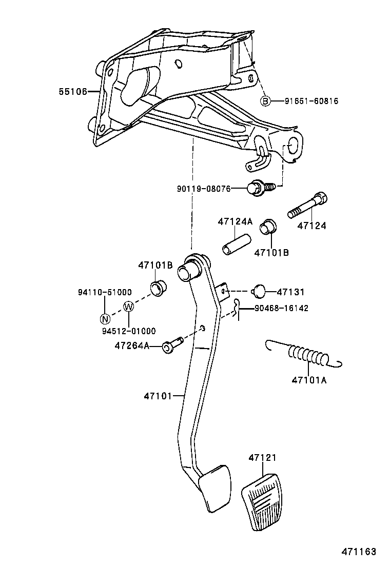 Pedal de freno y soporte