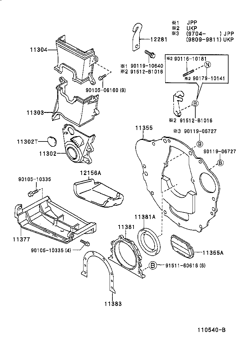 Cubierta del engranaje de distribución y placa final trasera