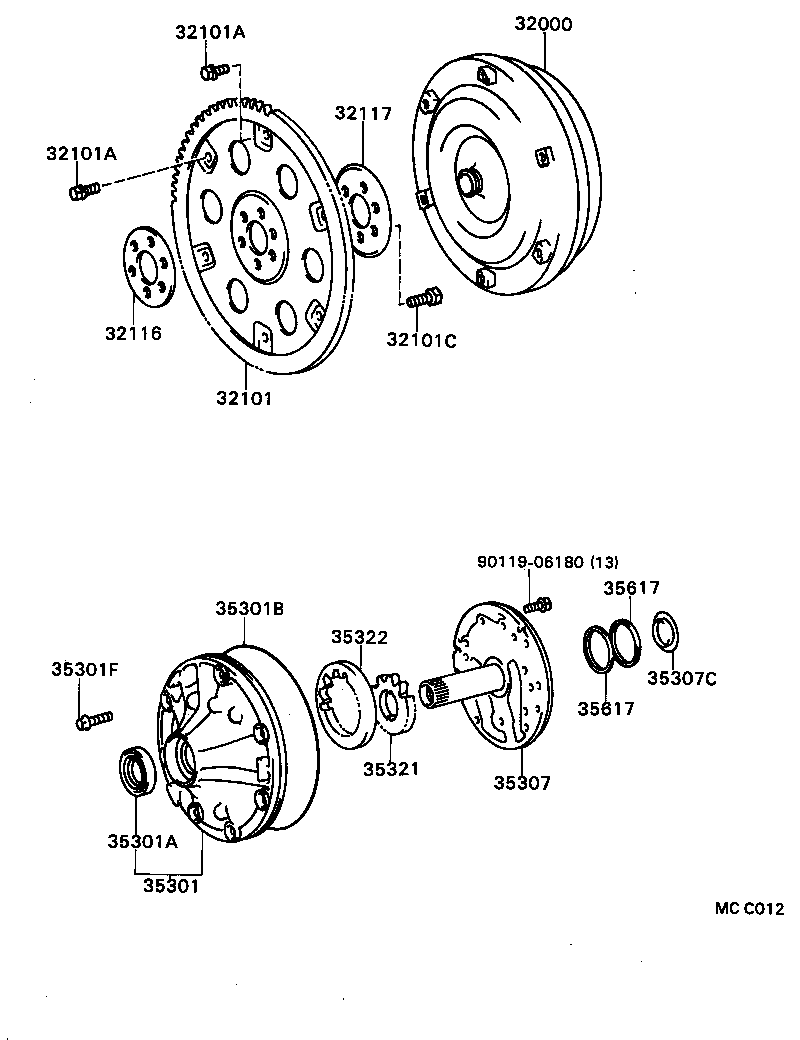 Torque Converter, Front Oil Pump & Chain