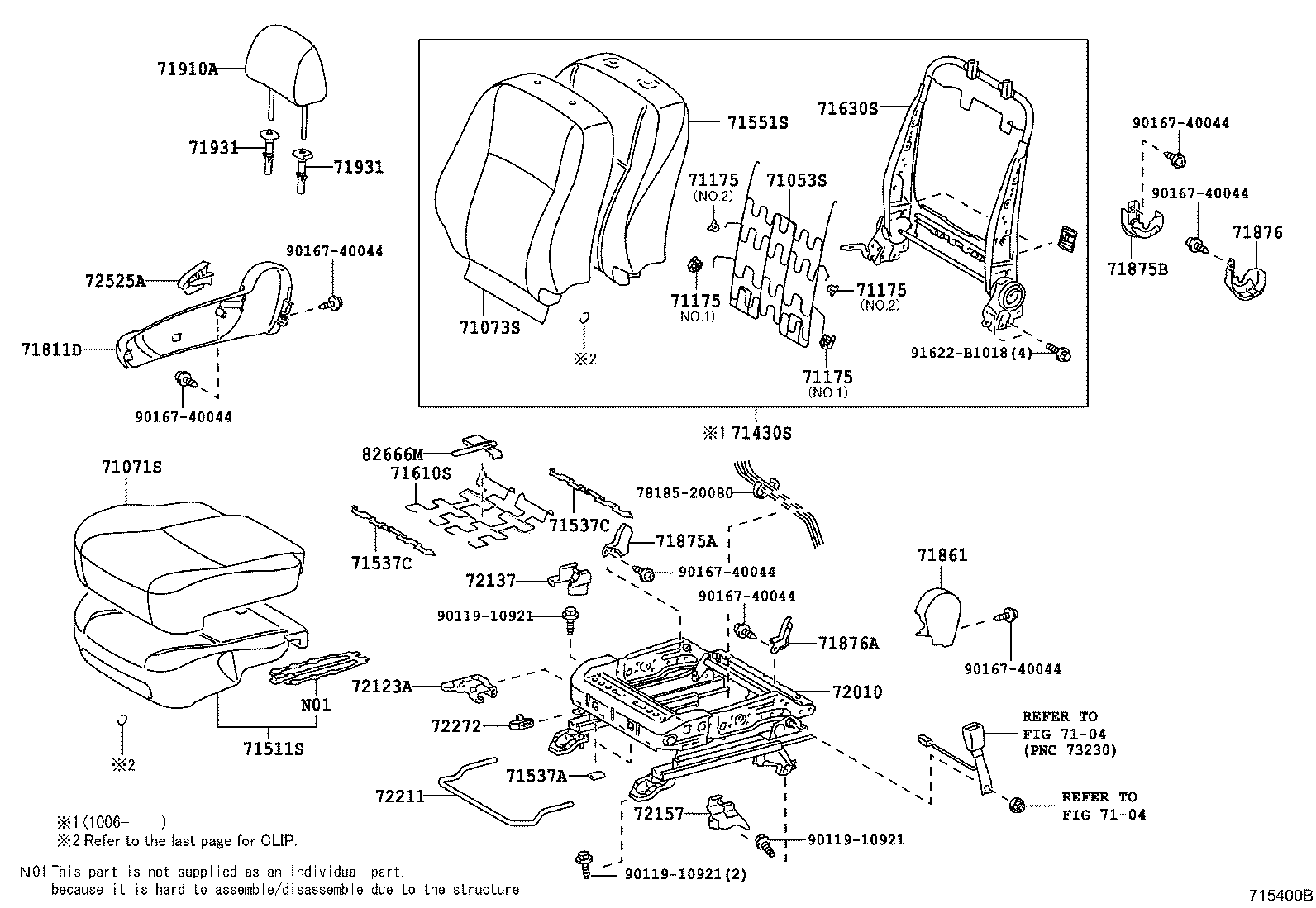 Asiento delantero y riel del asiento