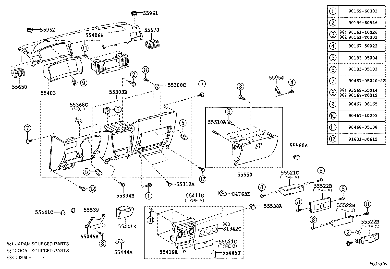 Instrument Panel Glove Compartment