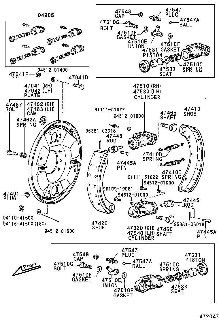 Front Drum Brake Wheel Cylinder