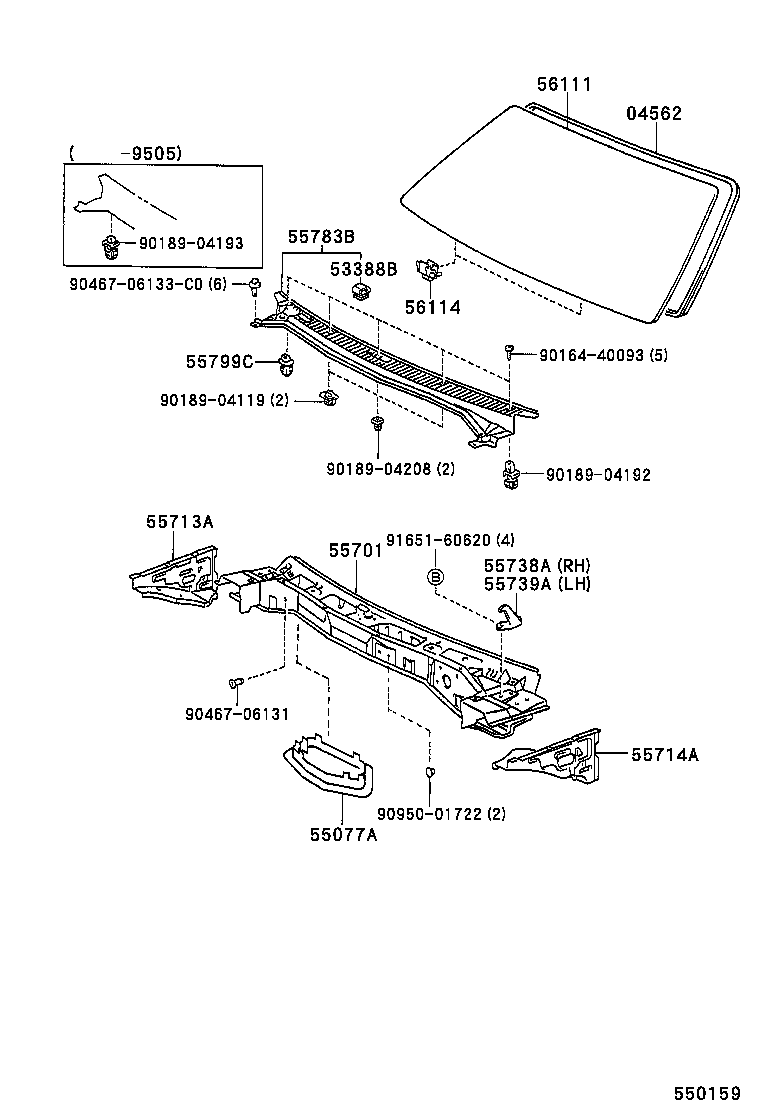 Cowl Panel & Windshield Glass
