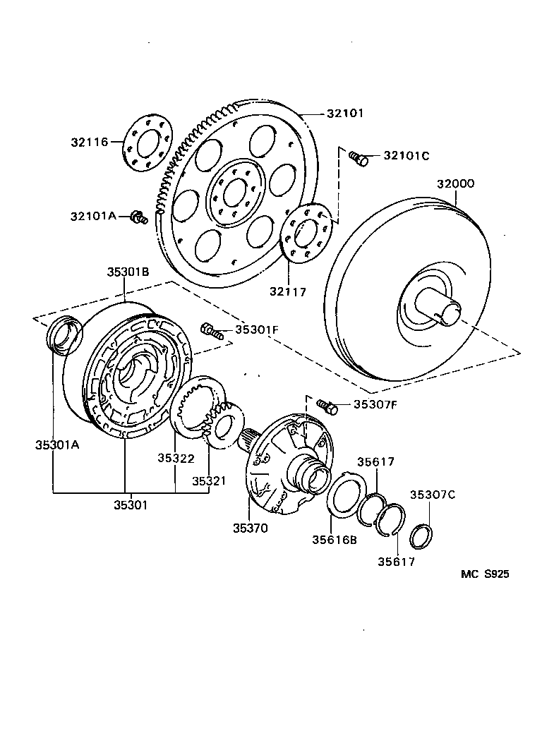 Torque Converter, Front Oil Pump & Chain