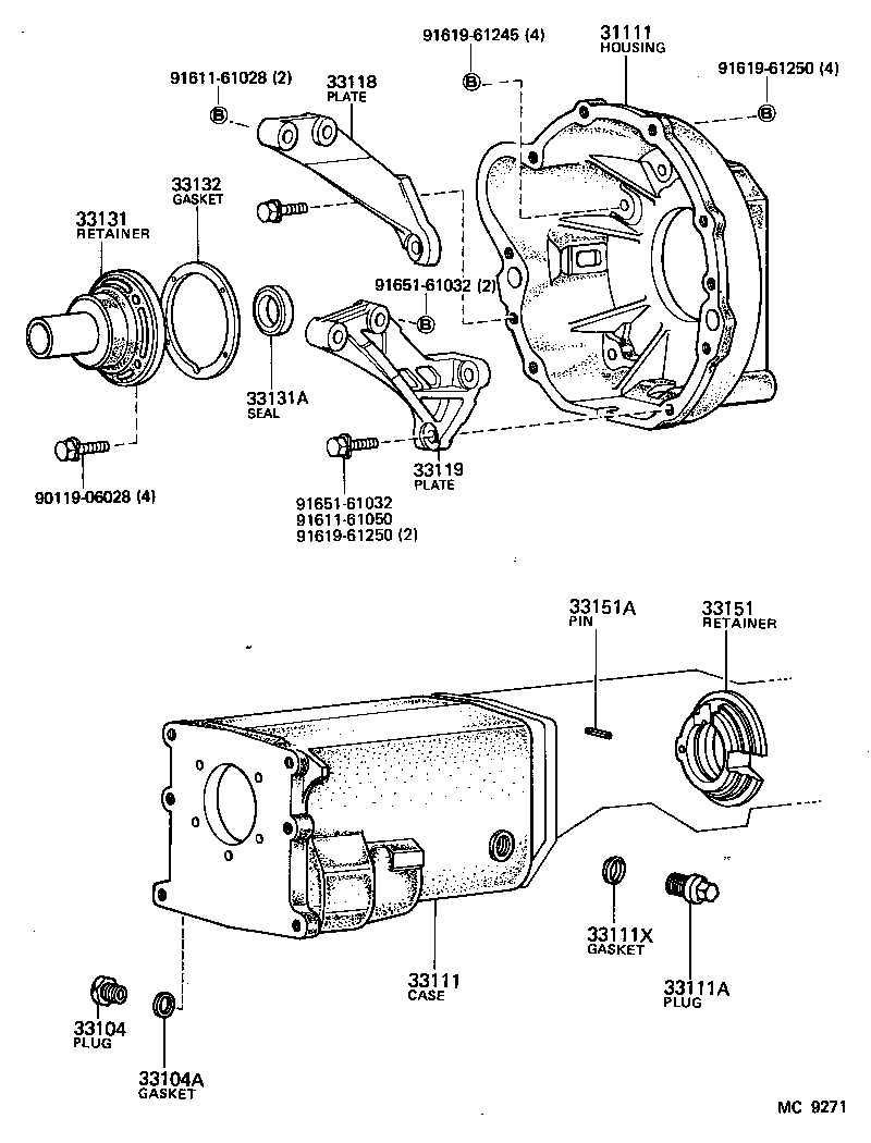 Carcasa de embrague + caja de transmisión