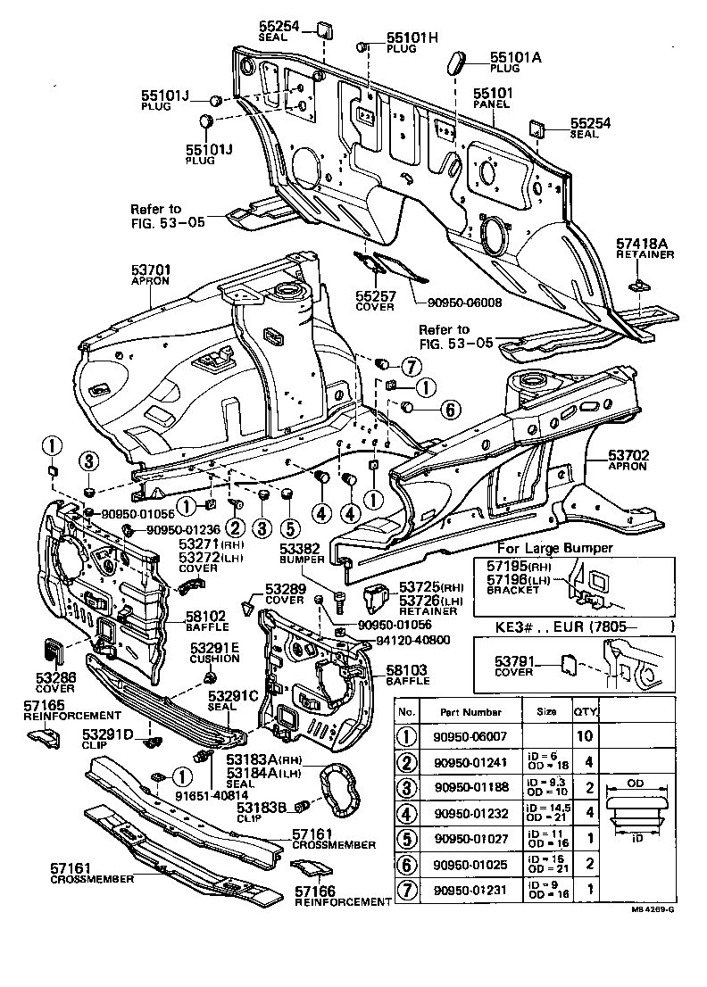 Front Fender Apron Dash Panel