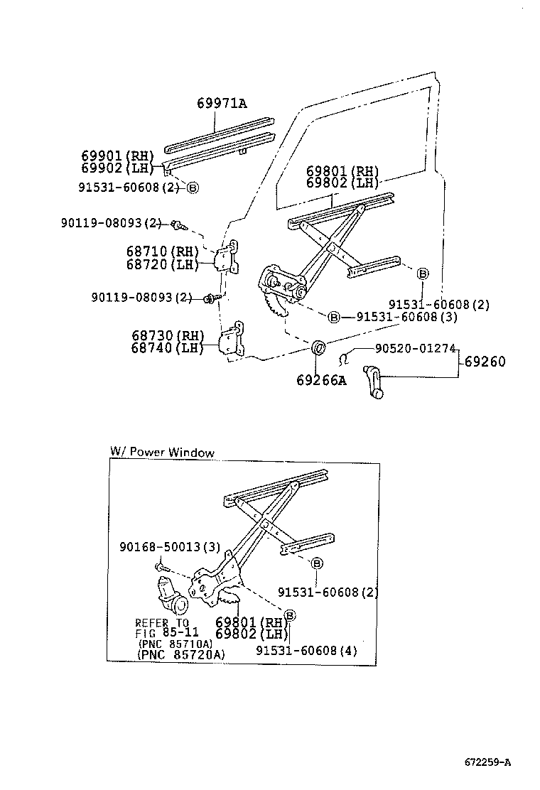Front Door Window Regulator Hinge