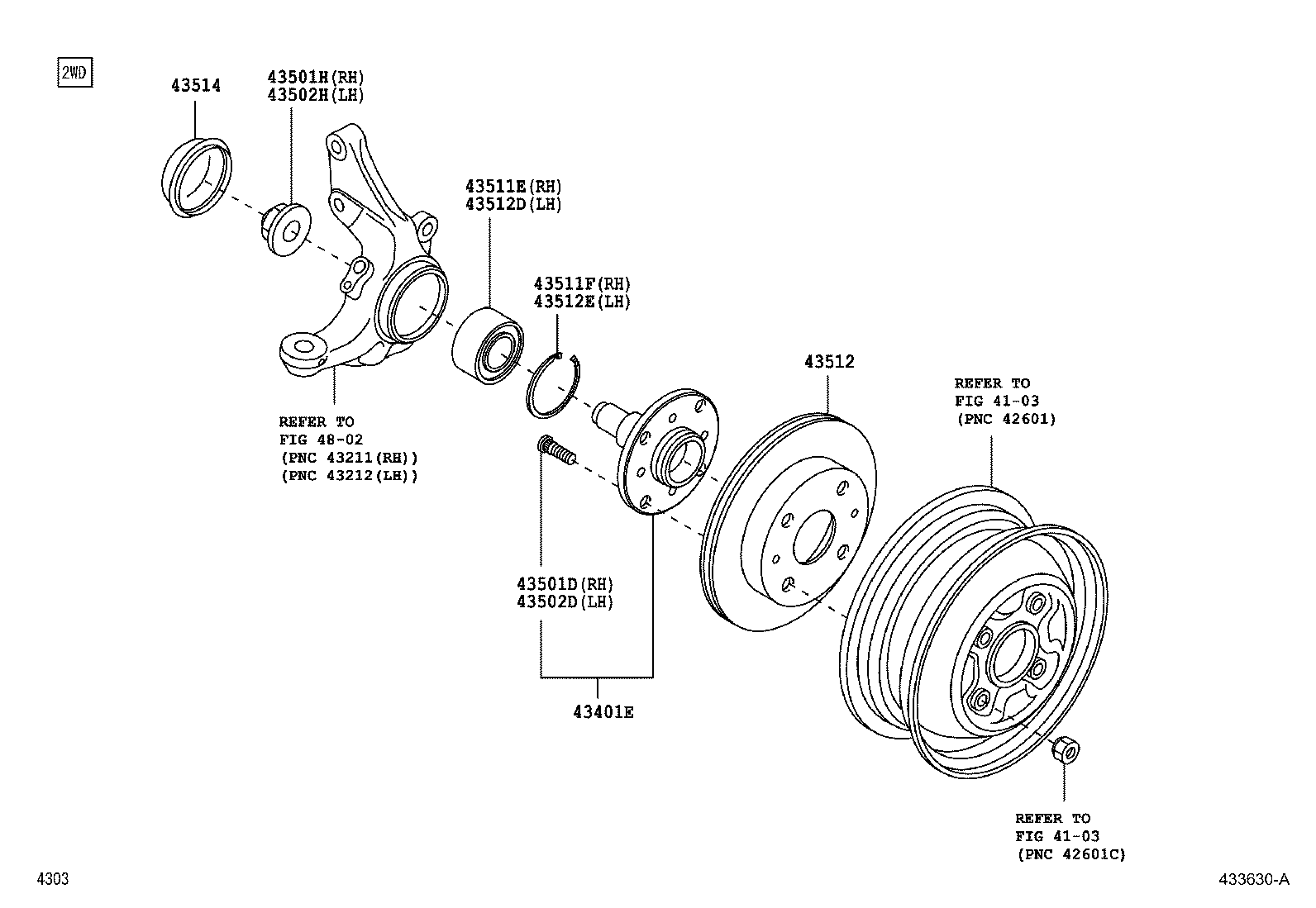 43560B1011 Bearing (For Front Axle Hub Rh) Toyota YoshiParts