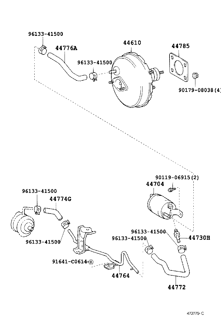 Refuerzo de freno y tubo de vacío