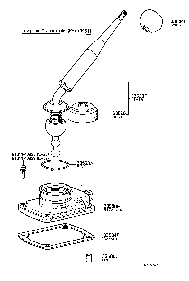 Shift Lever & Retainer
