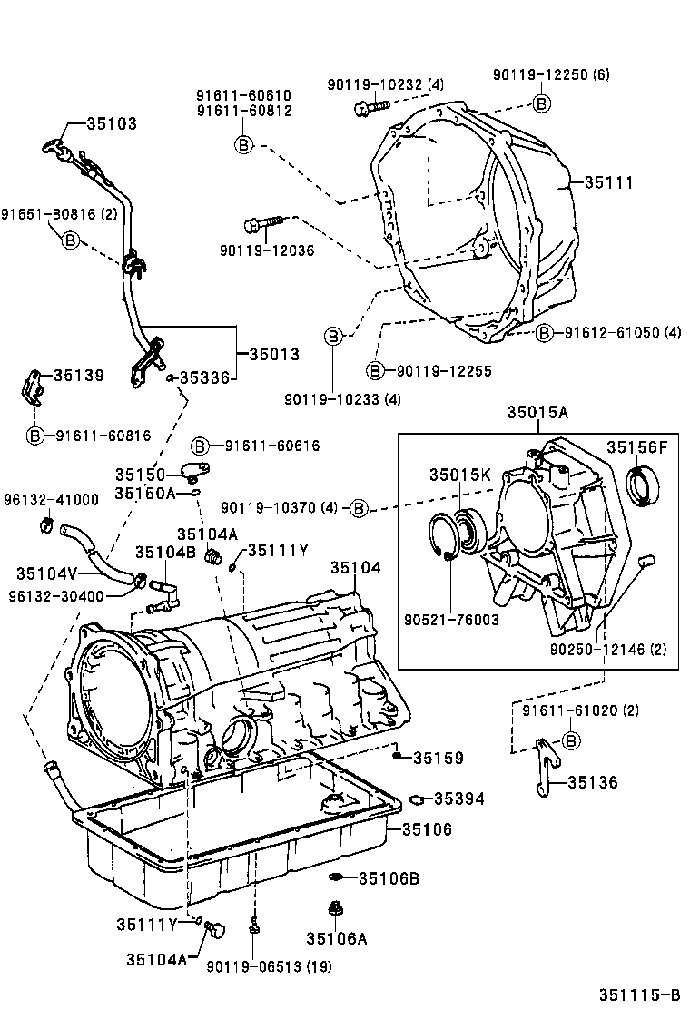 Caja de transmisión y cárter de aceite