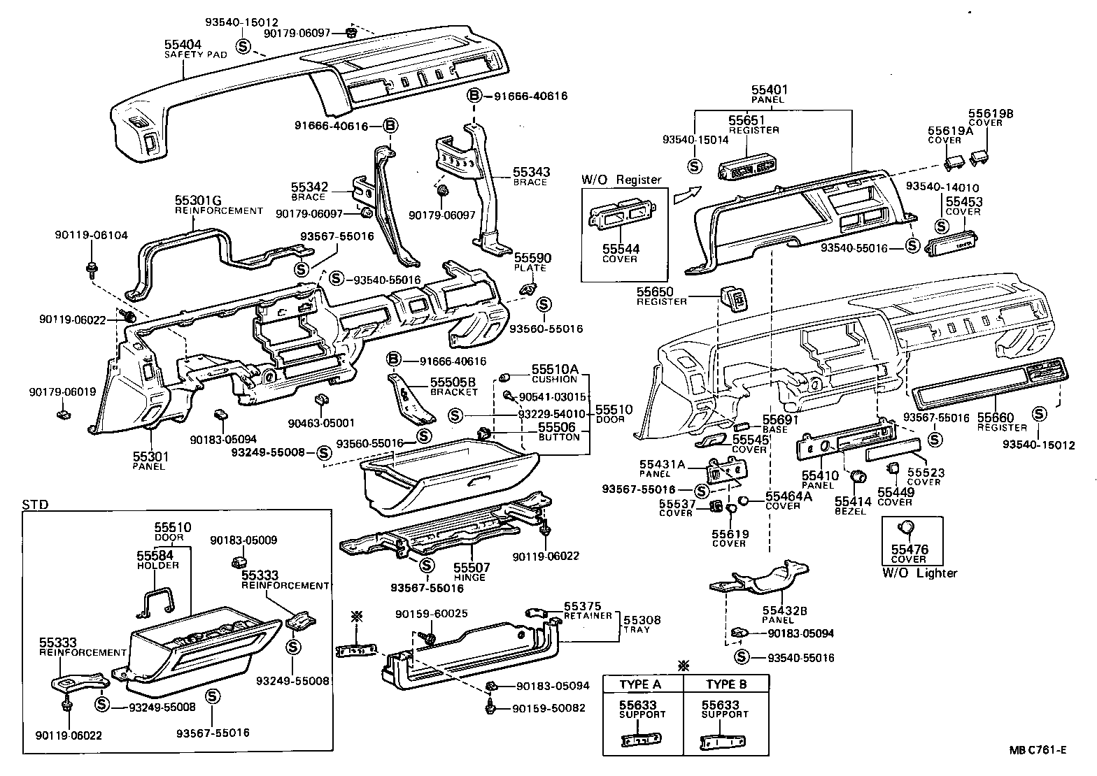 Instrument Panel Glove Compartment