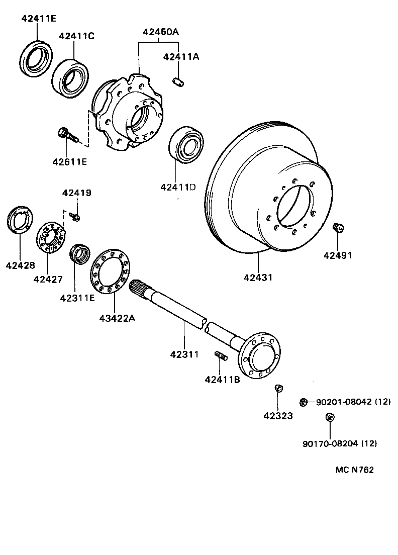 Rear Axle Shaft Hub