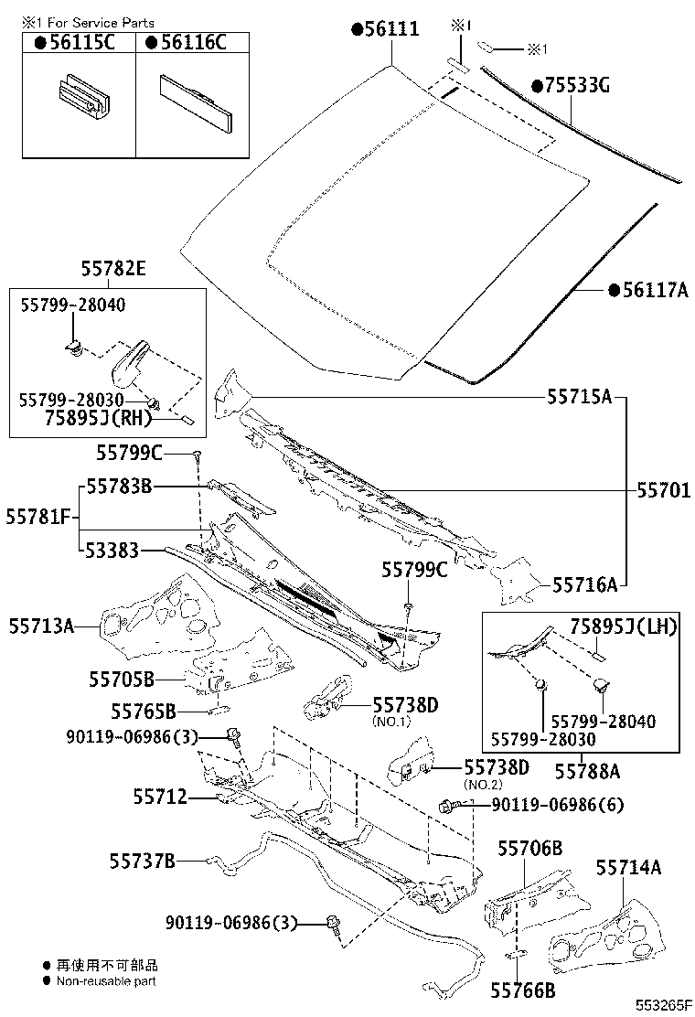 Cowl Panel & Windshield Glass