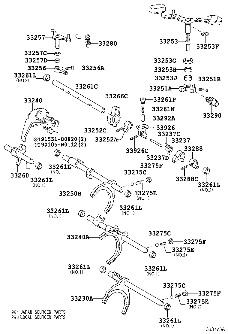 Gear Shift Fork Lever Shaft
