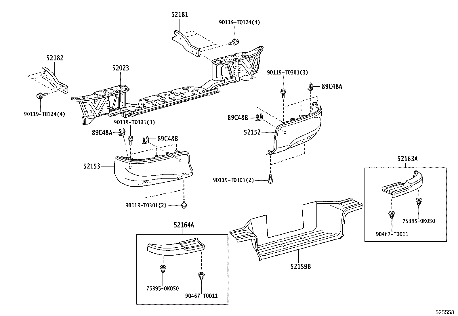 Parachoques trasero y soporte para parachoques
