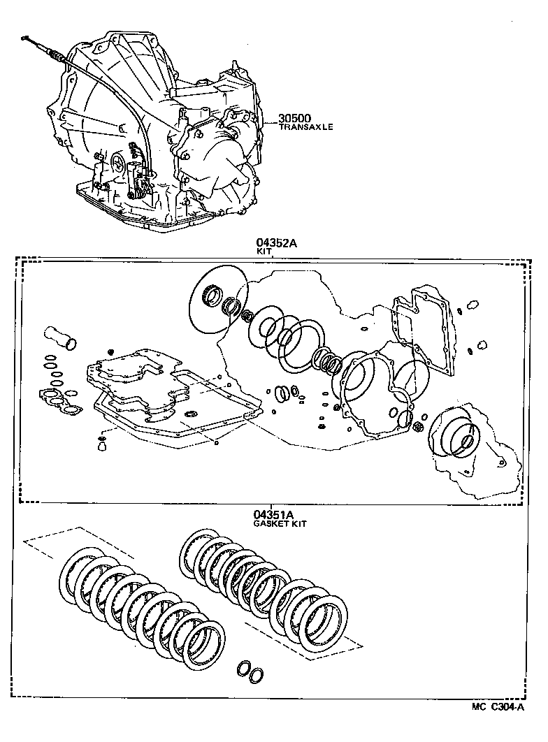 Conjunto de transmisión o transmisión y kit de juntas