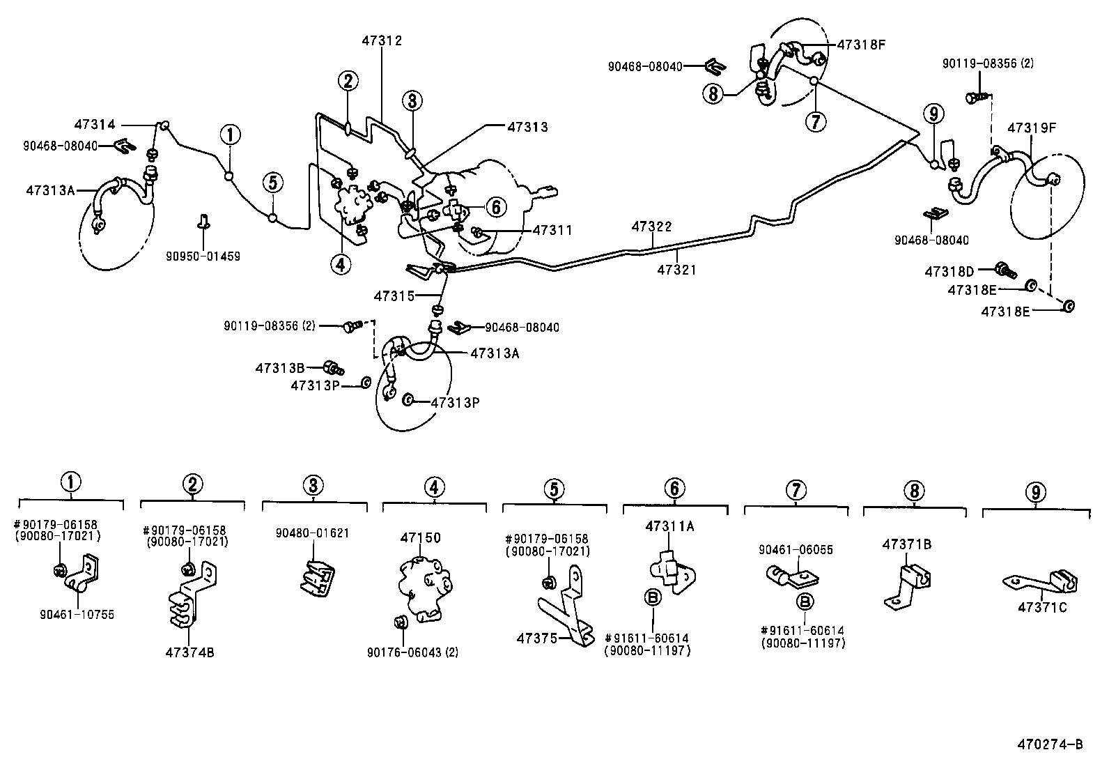 Abrazadera del tubo de freno