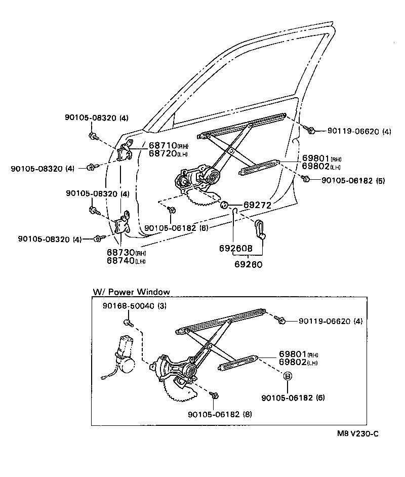 Front Door Window Regulator Hinge