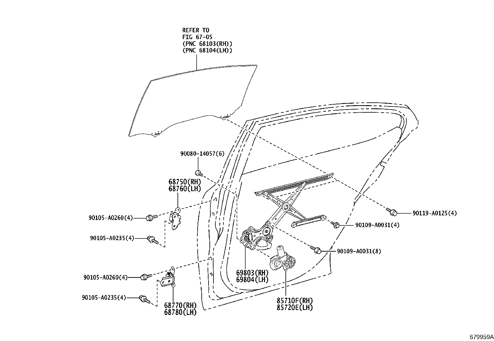 Rear Door Window Regulator Hinge