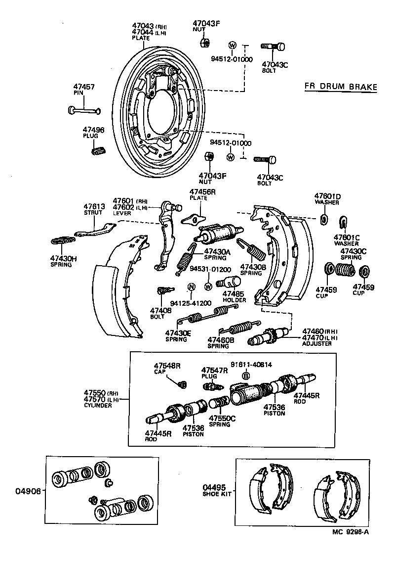 Rear Drum Brake Wheel Cylinder Backing Plate