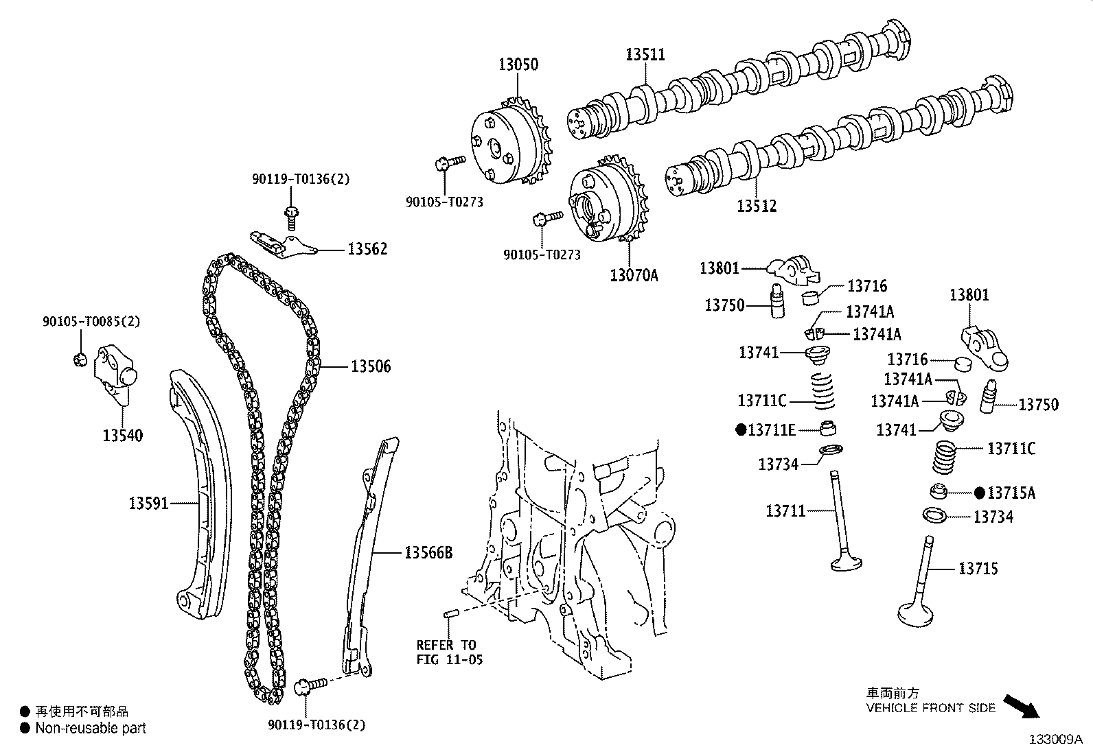 Árbol de levas y válvula