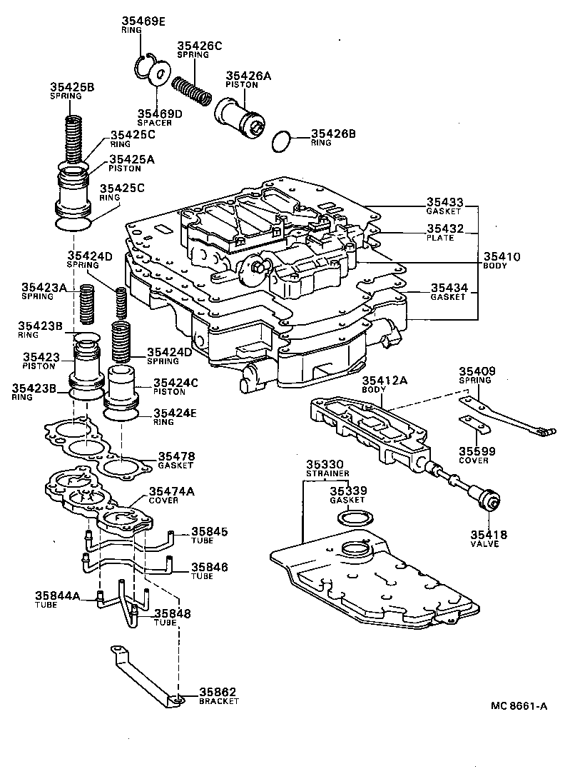 Colador de aceite del cuerpo de válvula