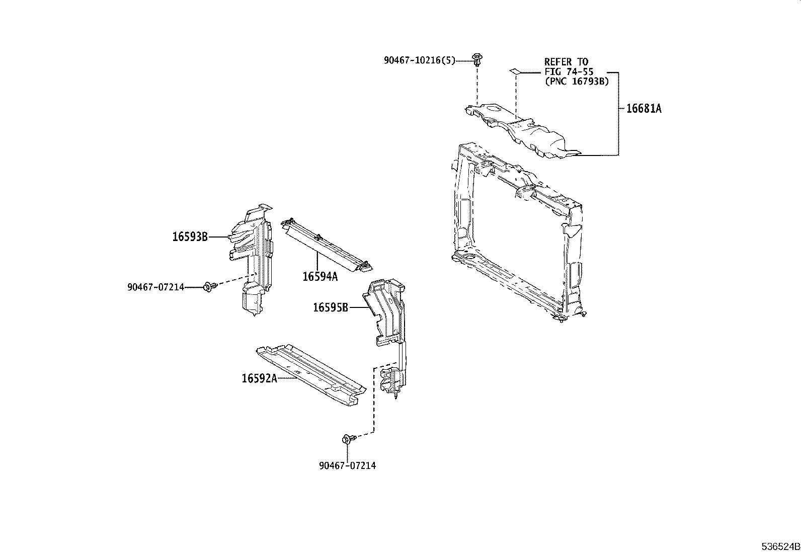 図面 Toyota RAV 4 V XA50 Kühler-Luftführung links 1659525280