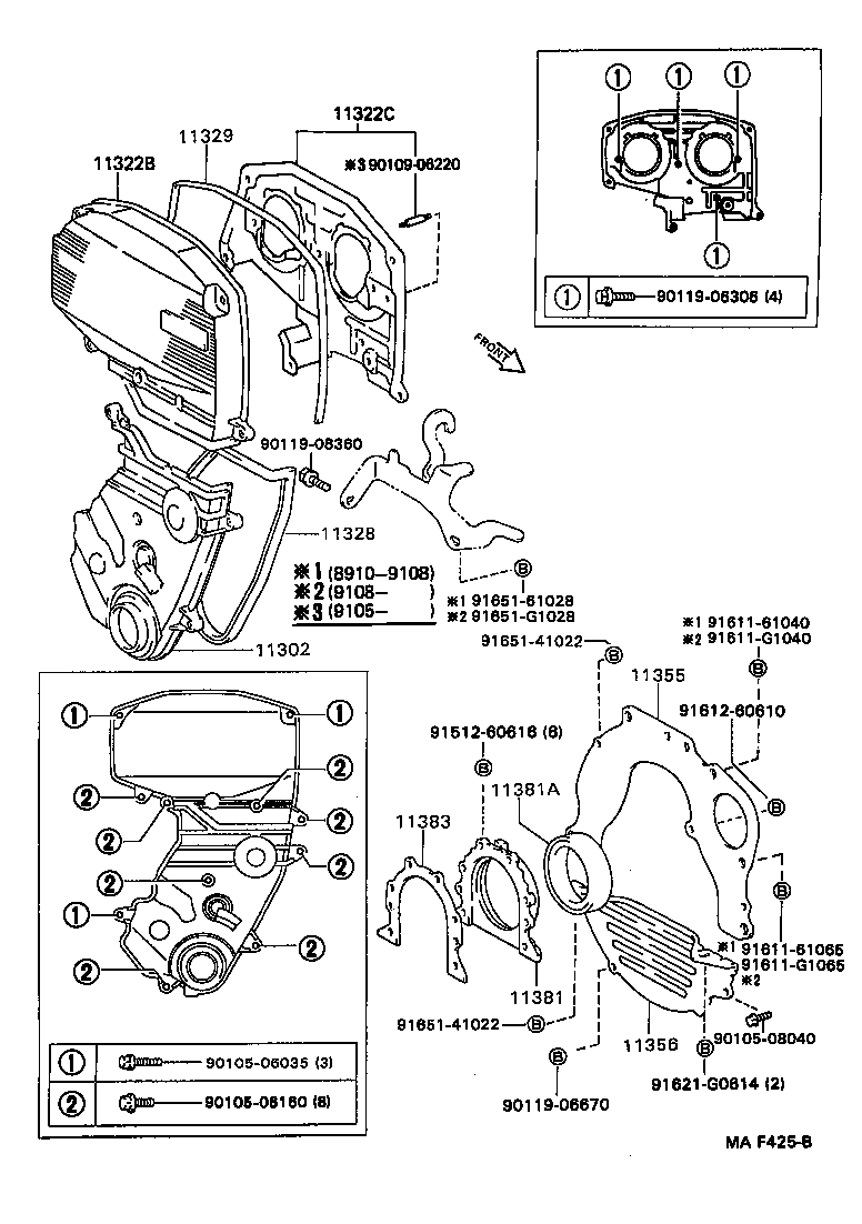 Timing Gear Cover & Rear End Plate