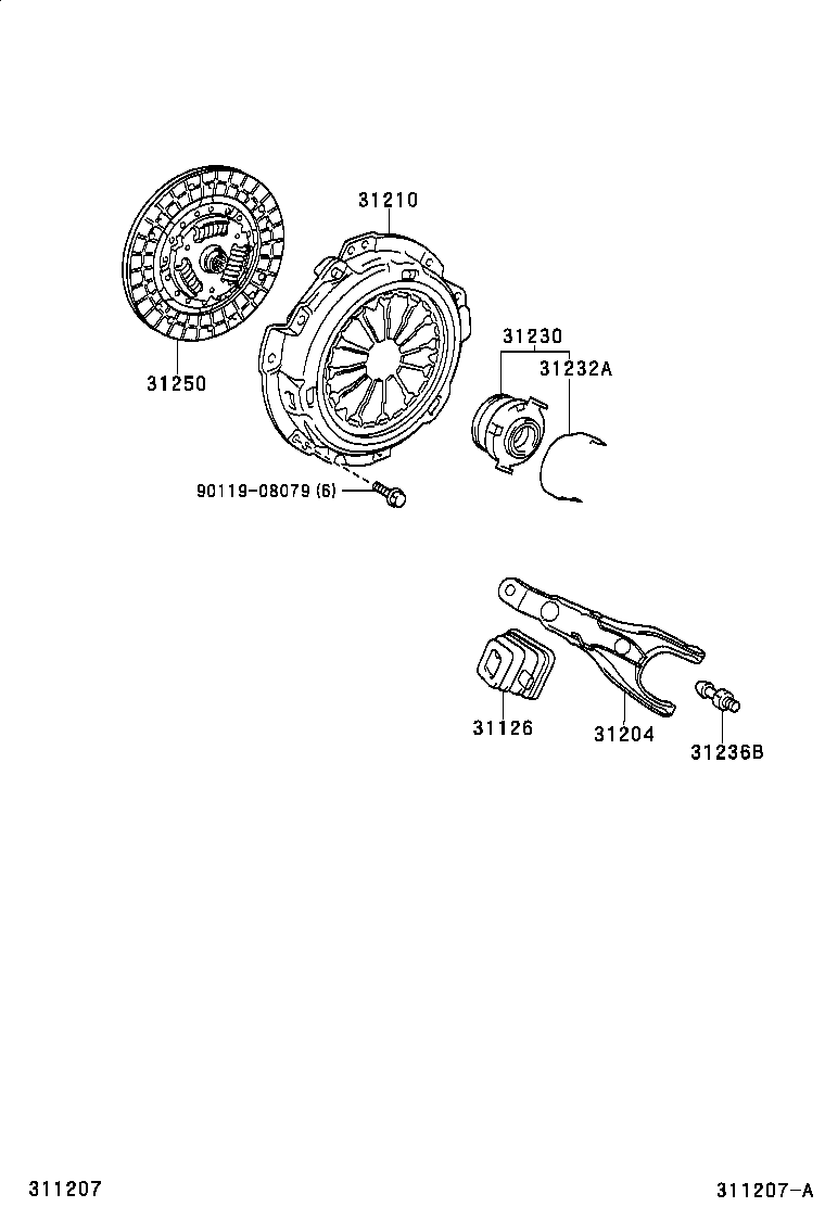 Horquilla de embrague y liberación