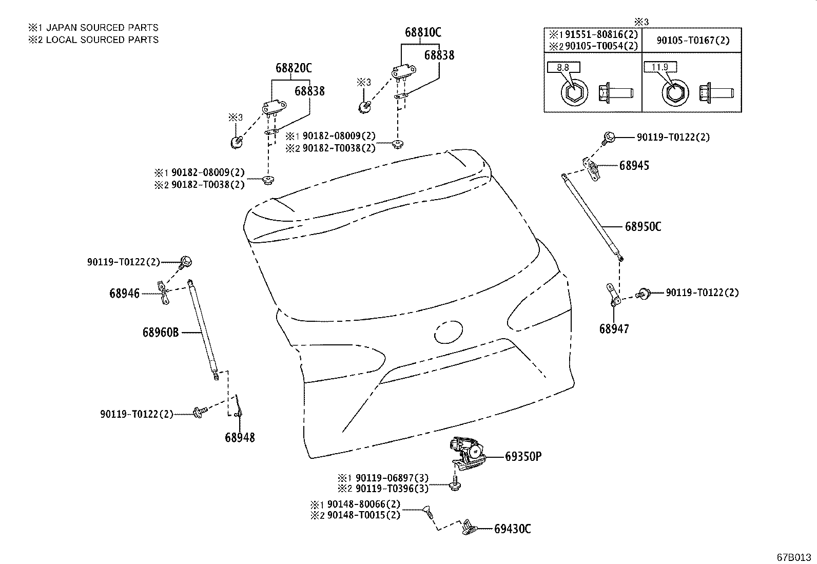 Back Door Lock & Handle