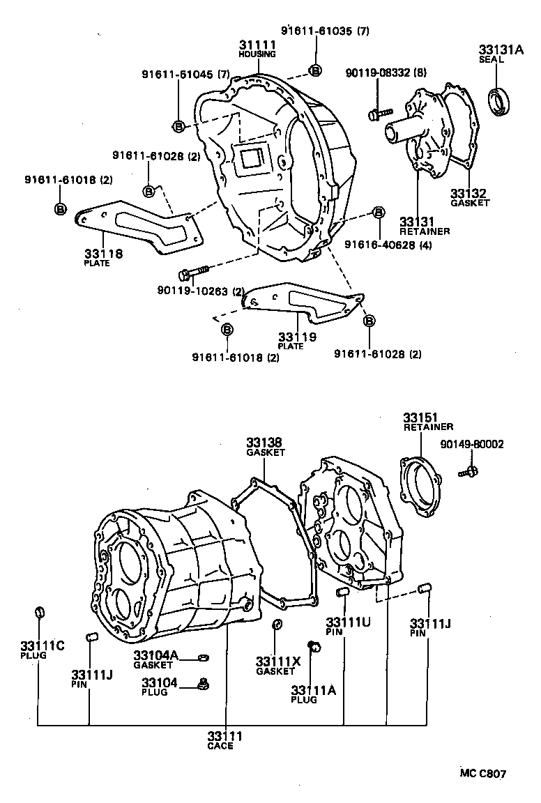 Clutch Housing + Transmission Case