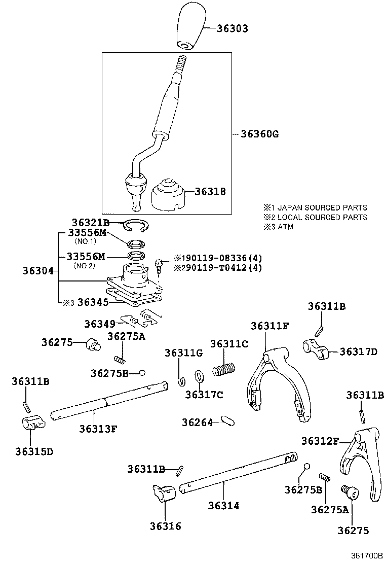 Transfer Lever & Shift Rod