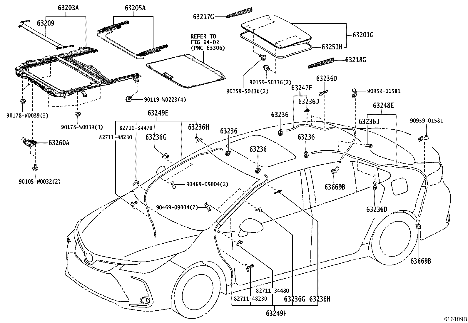 63251-12200 Weatherstrip, Sliding Roof Toyota | YoshiParts