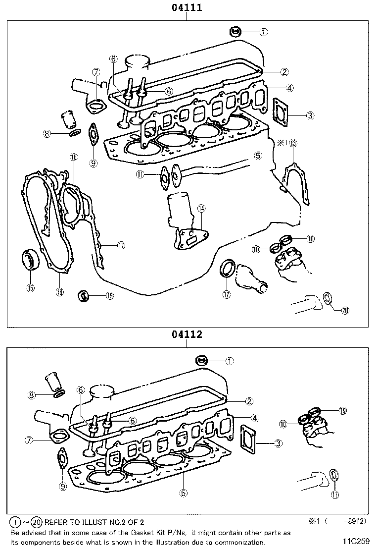 Kit de juntas de revisión del motor