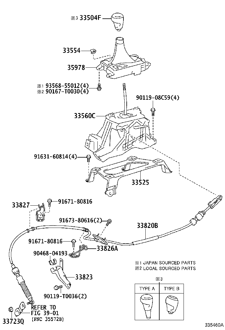 Shift Lever & Retainer