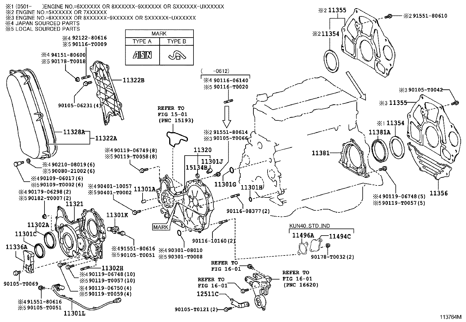 Timing Gear Cover & Rear End Plate