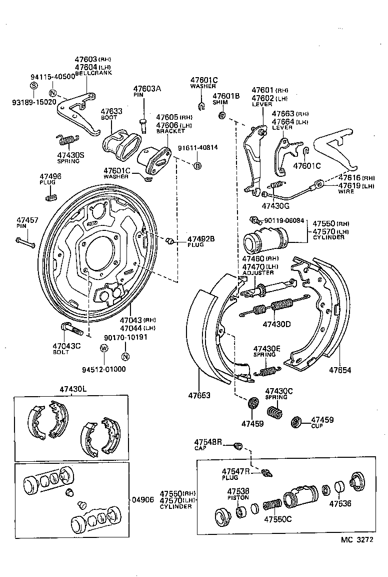 Rear Drum Brake Wheel Cylinder Backing Plate