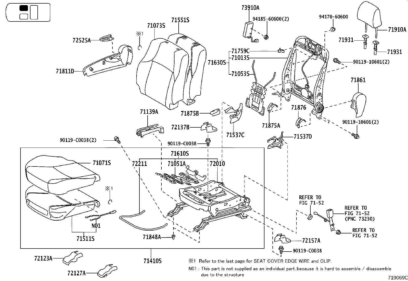 Asiento y pista del asiento