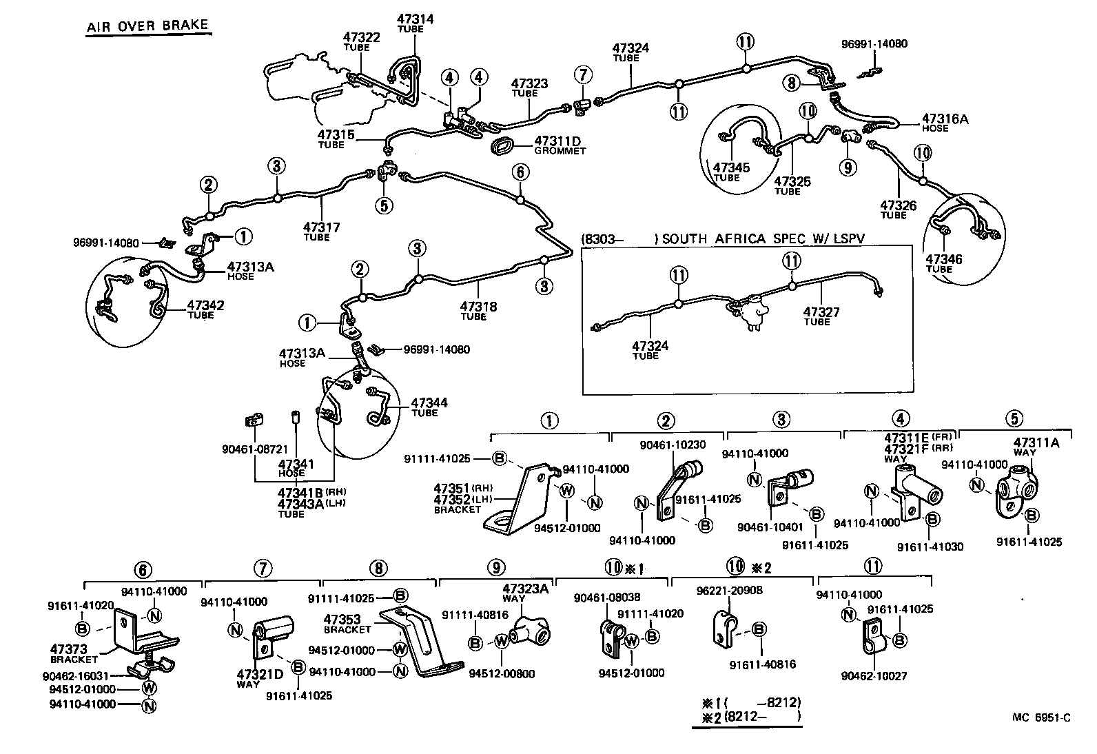 Abrazadera del tubo de freno