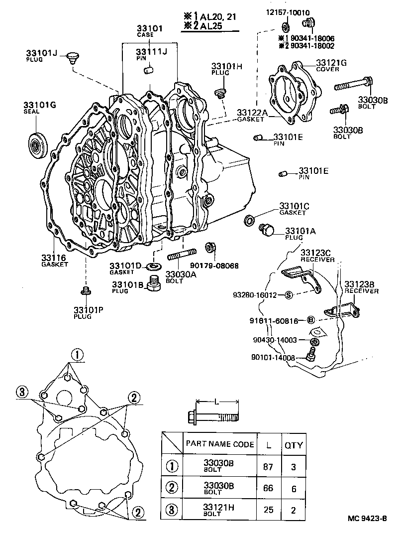 Carcasa de embrague + caja de transmisión