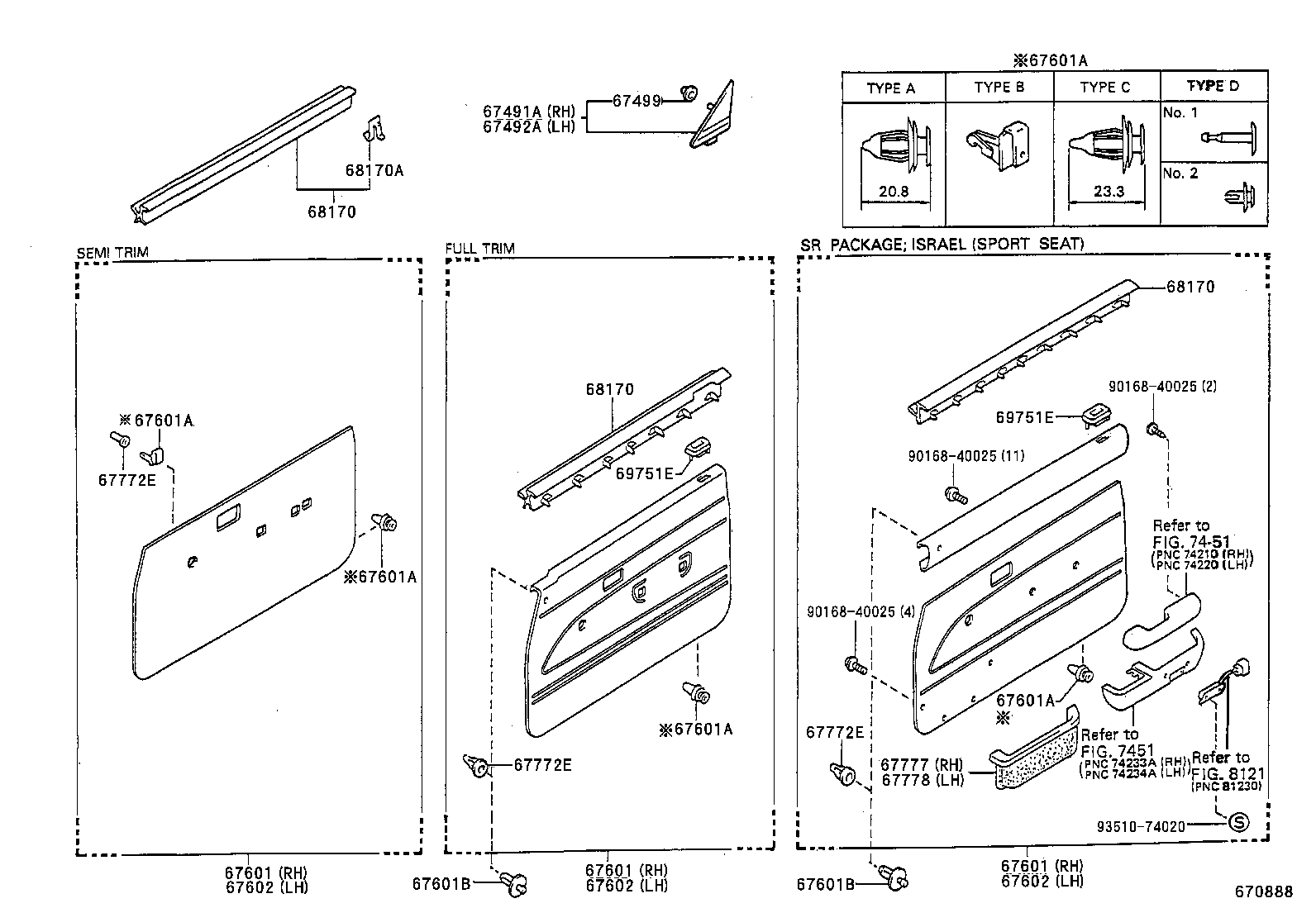 Panel de puerta delantera y vidrio