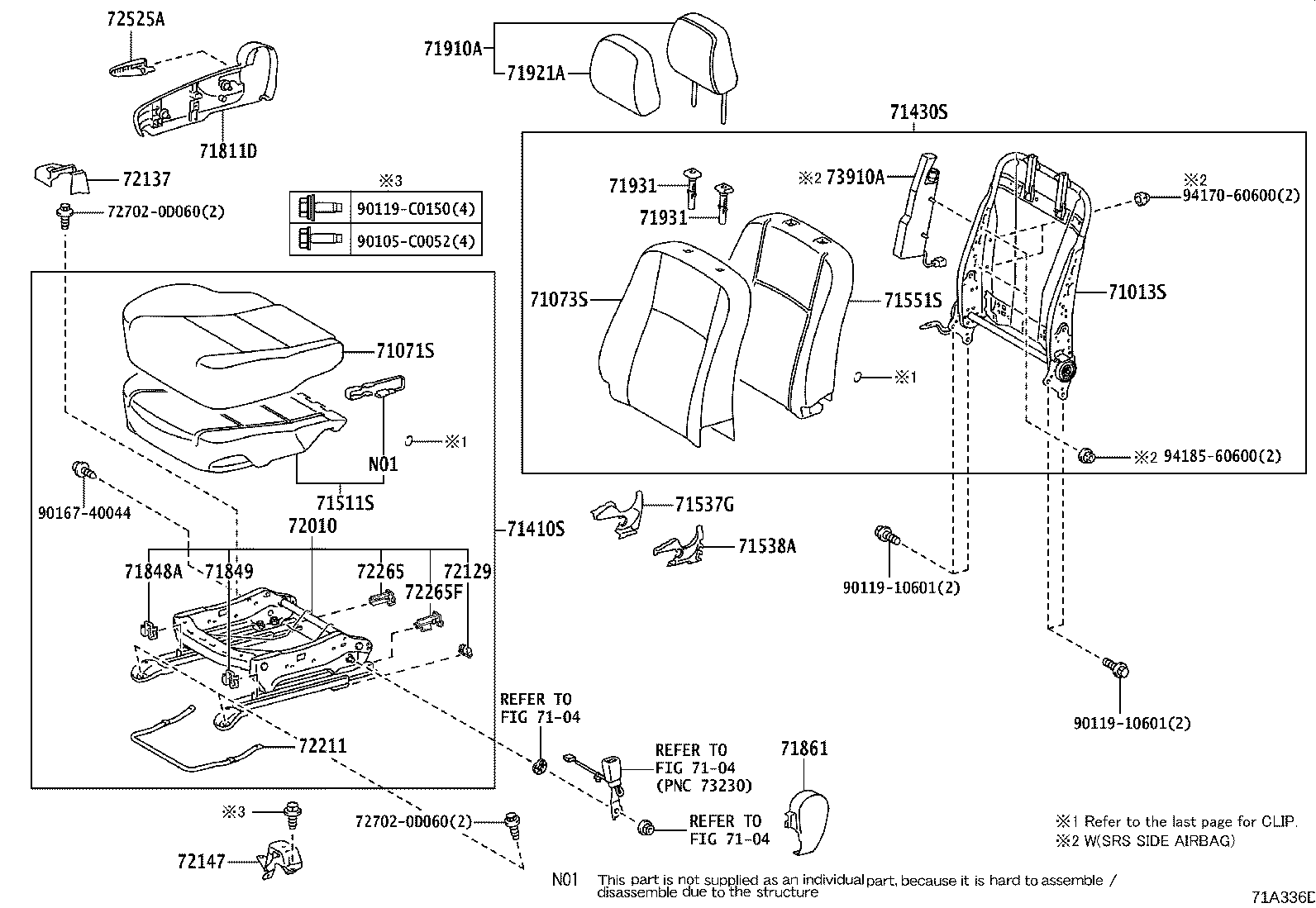 Asiento delantero y riel del asiento