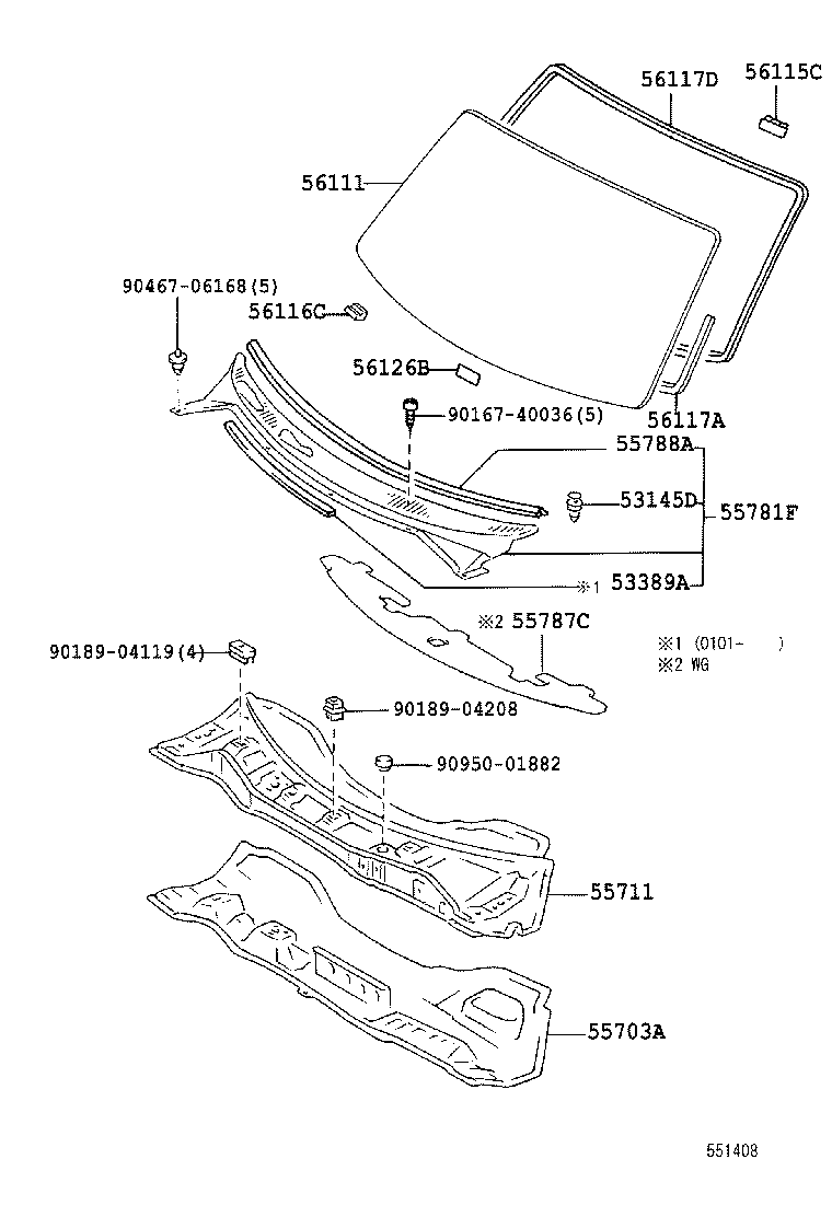 Cowl Panel & Windshield Glass