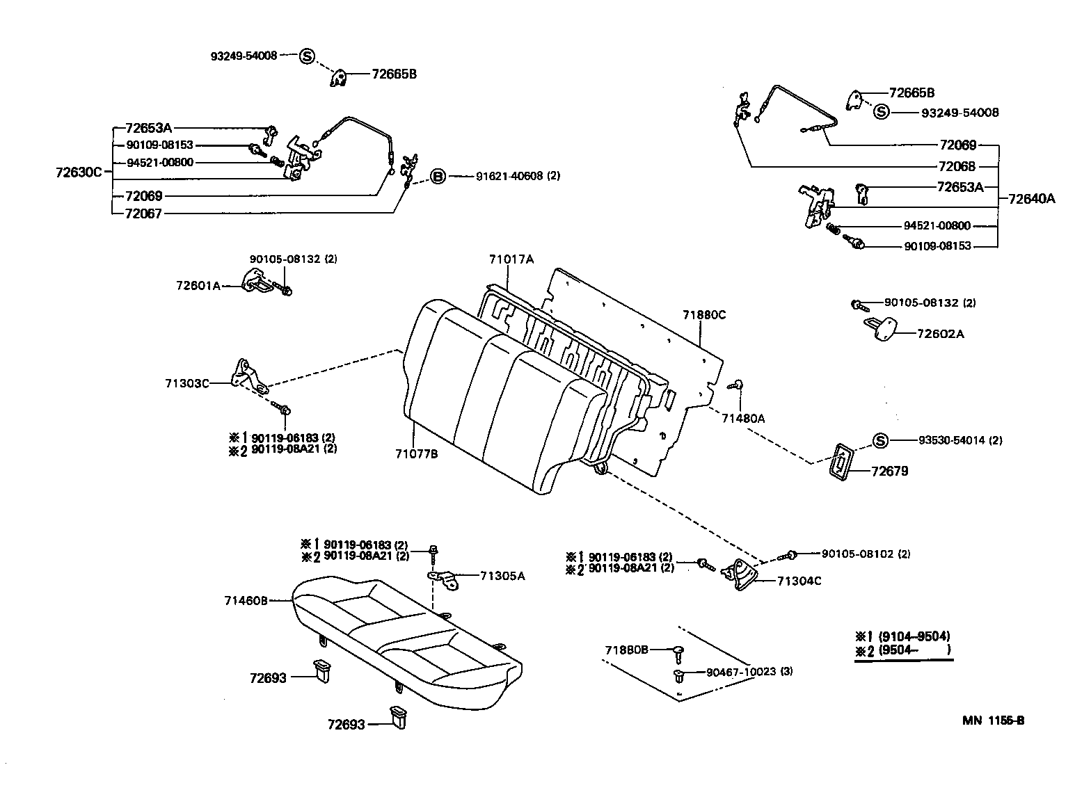 Asiento trasero y riel del asiento