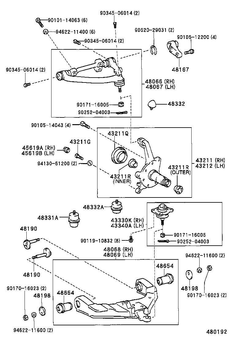 Muñón de dirección del brazo del eje delantero