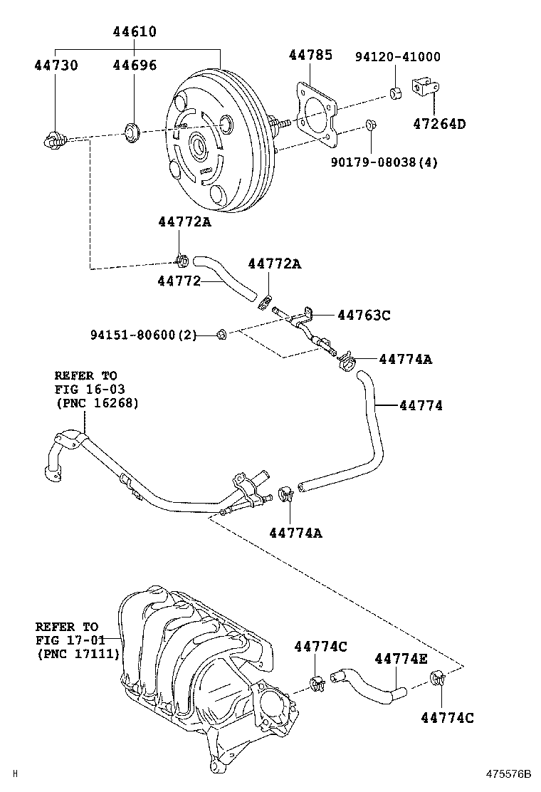 Refuerzo de freno y tubo de vacío